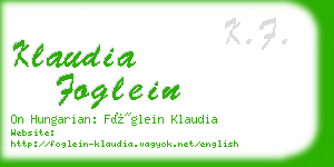 klaudia foglein business card